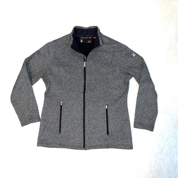 SPYDER Endur Full Zip Mid Weight Fleece Lined Sweater Jacket Winter Grey Size XL - Picture 1 of 13